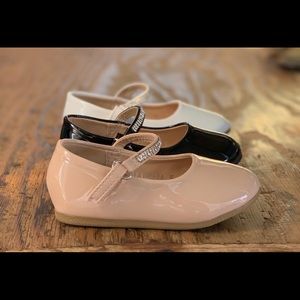 Baby Nude Infant Rhinestone Velcro Flats